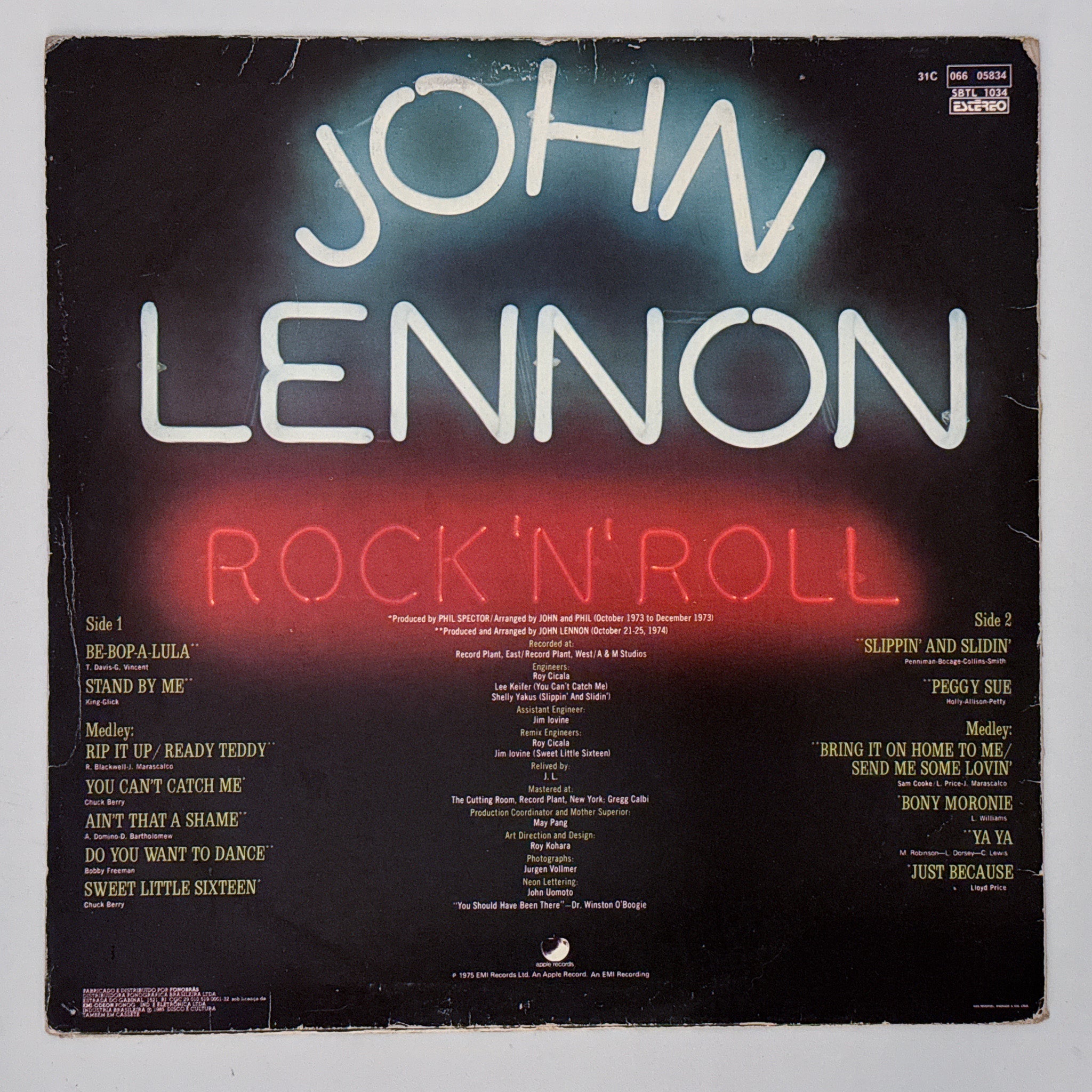 JOHN LENNON『ROCK 'N' ROLL』UK ORIGINAL LP Rock 'N' Roll [LP] | Amazon.com.br