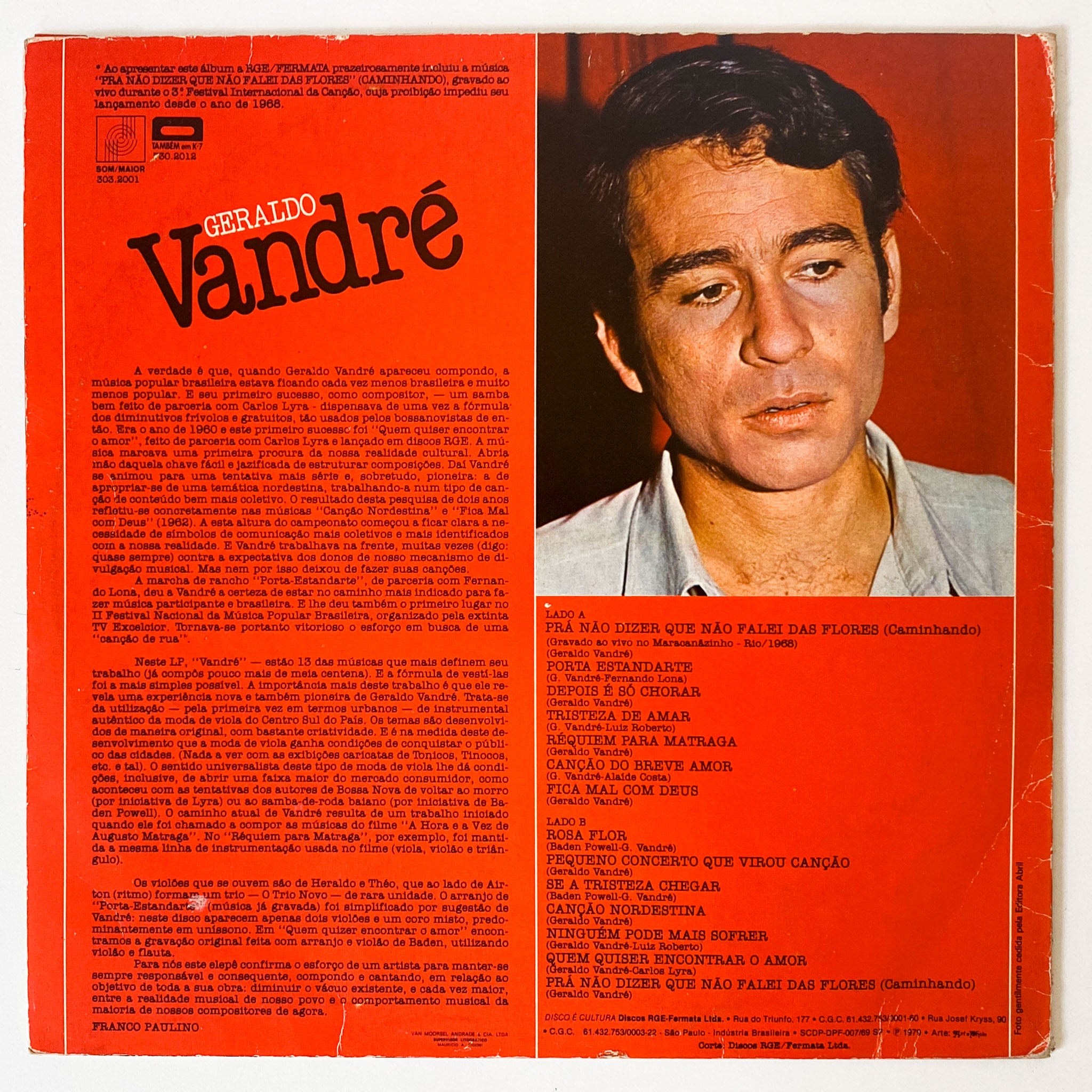 Prá Não Dizer Que Não Falei Das Flores Vinil LP