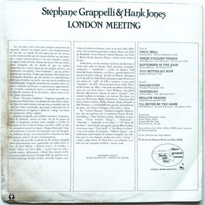 Stéphane Grappelli e Hank Jones — London Meeting (Disco de Vinil LP, usado)