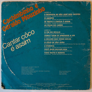 Geraldo Mouzinho E Cachimbinho — Cantar Côco É Assim (Disco de Vinil LP, usado)